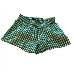 Jcrew green gingham pull-on shorts 💚